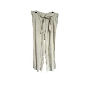 Briggs Linen Wide Leg With Tie Belt 14 Pockets Pull On Organic Coastal Grandma